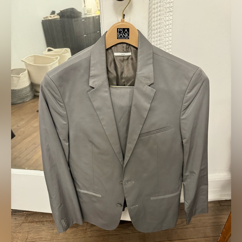 Calvin Klein Silver Suit Small